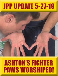 Jock Pits & Paws - Ashton's Fighter Gloves & Paws Worshiped