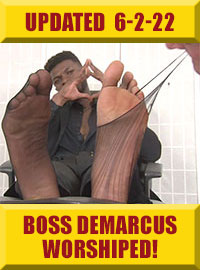 Jock Foot Fantasy - Boss Demarcus Gets His Sheer Socks Ripped Open And Massive Size 13 Feet Worshiped!
